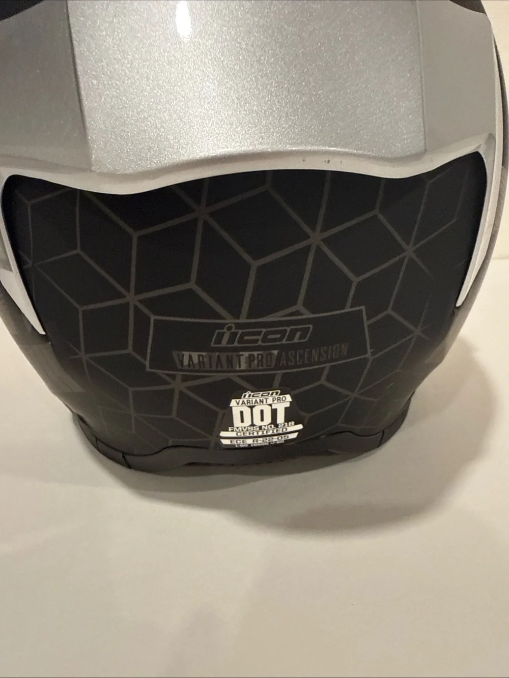 Icon Silver Dual-Purpose Motorcycle Helmet with Clear Visor